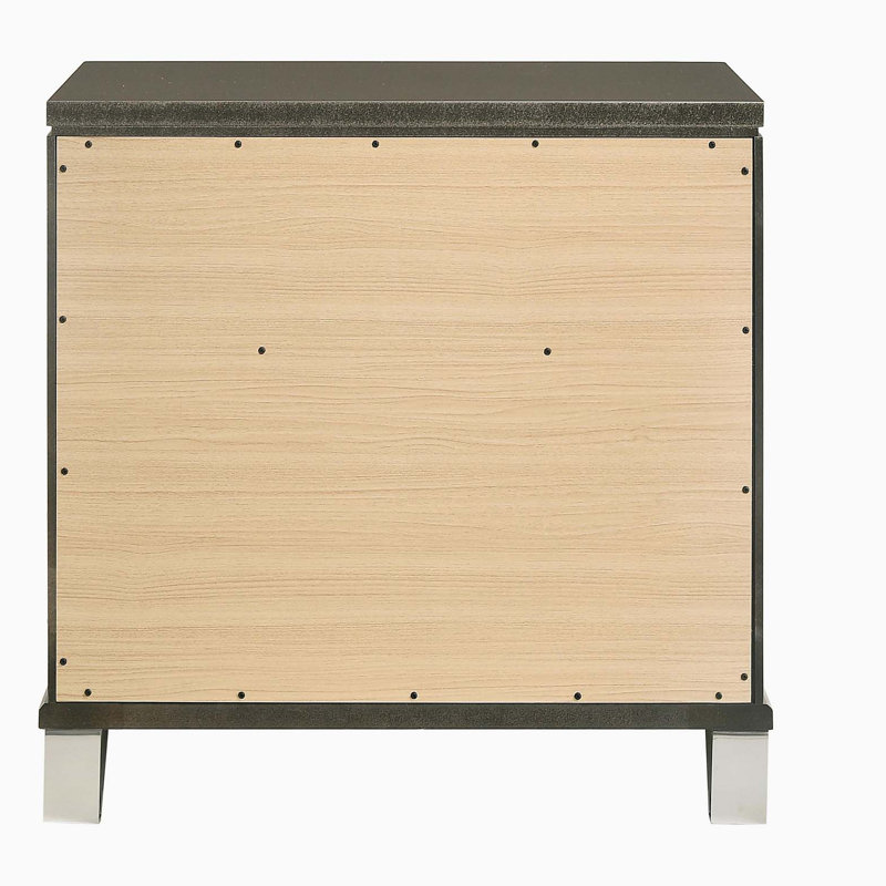 Table de chevet 2 tiroirs champagne foncé