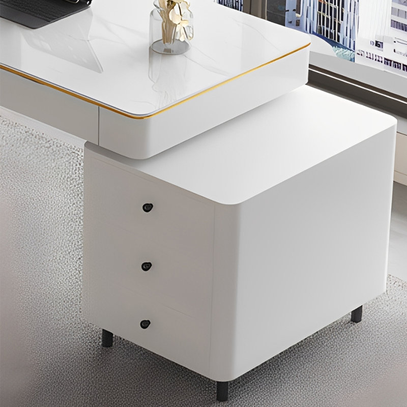 Bureau haut de gamme élégant et luxueux, H 29,52 po x l 55,11 po x P 23,62 po, Blanc, Noir