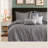 Luxury Grey Bedding Set, Polyester Jacquard, Modern Bedroom Elegance