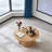 33.07" Modern Coffee Table, Natural Wood Grain MDF Curved Legs For Living Room Studio Reading Nook-1396166369