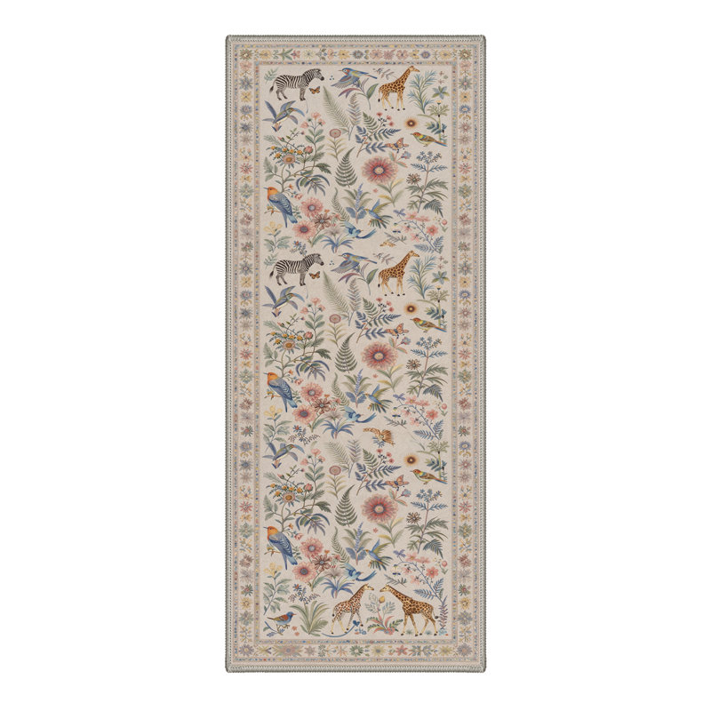 Tapis beige / vert Alcoa Verdure, Tapis de couloir 2 pi x 6 pi