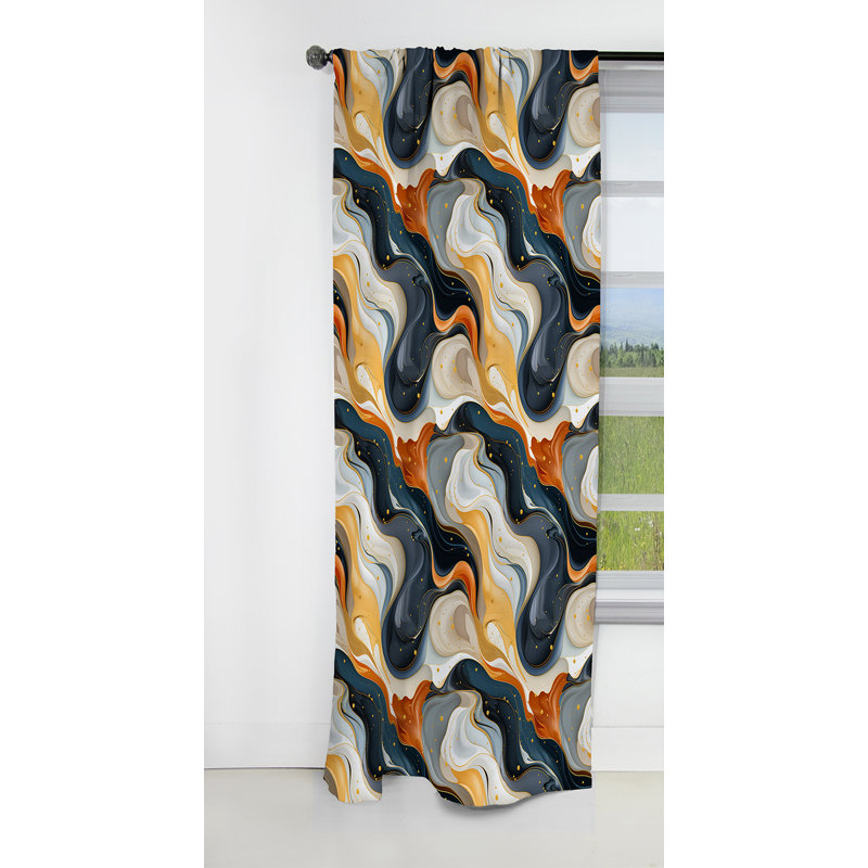 Rideau occultant en marbre rétro Revival Marble II - 1 panneau, L 52 po x L 63 po