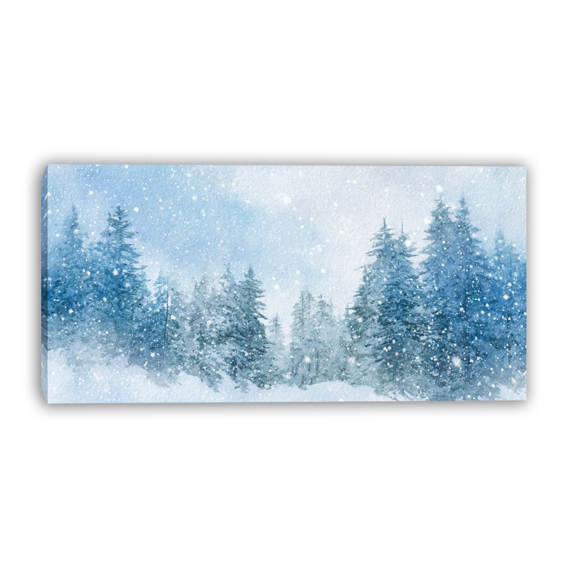 Winter Forest Mist Wrapped Canvas Wall Art, 20"x40"