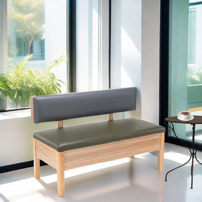 Banc de rangement pour restaurant, Vert / gris