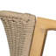 2 chaises de patio en bois - construction stable avec siège et dossier respirant avec coussin de corde solide et imperméable pour l'extérieur