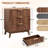 Tall Nightstand Set of 2  With 3 Drawers, Fluted Wood Bed Side Table for Bedroom, 23.6"W X 15.8"D X 28.1"H-104463774