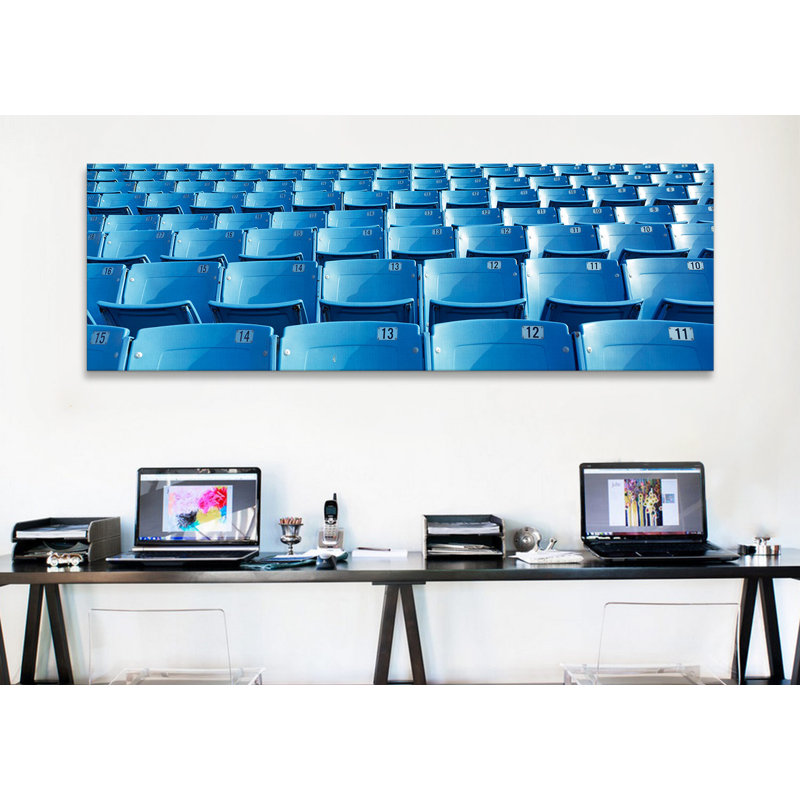 «Empty Blue Seats in a Stadium, Soldier Field, Chicago, Illinois», reproduction de photo sur toile, Sans cadre