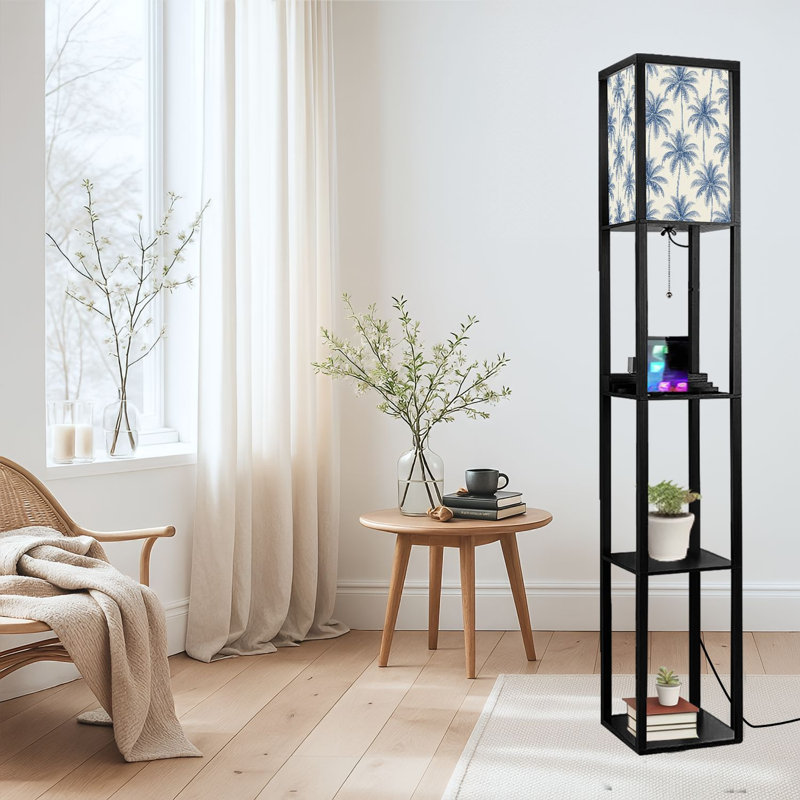 Lampe sur pied à DEL à intensité variable avec palmier sur pied, panneau de fibres à densité moyenne avec télécommande, 3 couleurs pour le salon, la chambre à coucher