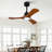 New 36-inch Ceiling Fan Light with 6-Speed Remote Control Black Three-Blade Reversible Wooden Fan Blades DC Motor Ideal for Bedrooms-129413517