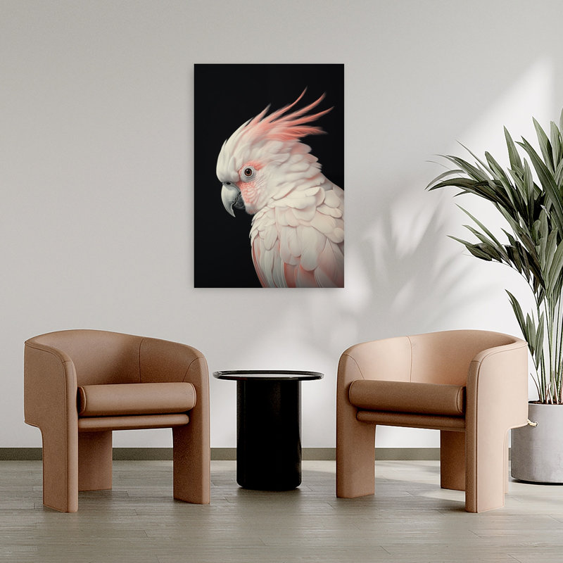 «Elegant Pink Cockatoo Elegant Bird Nature Portrait», art mural, H 36 po x l 24 po