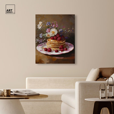 Raspberry Pancakes I Canvas Modern Farmhouse by Art Remedy