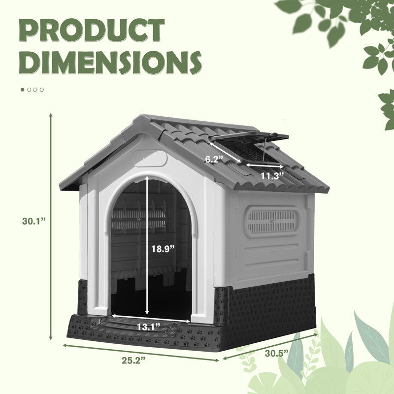 Niche pour chien Deroe, H 30,1 po x l 25,2 po x P 30,5 po