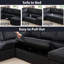 Canapé-lit modulaire en L de 111 po avec couchette coulissante et méridienne à rangement profond - noir velours - capacité de 2800 lb - Assemblage facile
