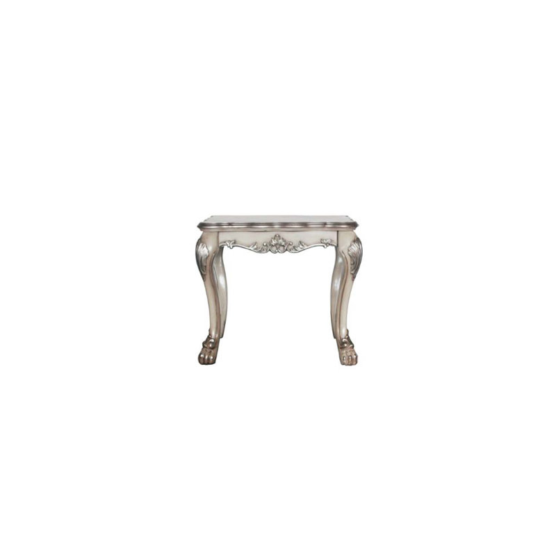 Table de bout Dresden, finition blanc os rétro, Blanc os