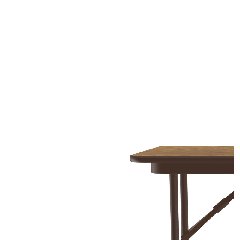 Table pliante rectangulaire 72'', Chêne médium, H 26,5 po x L 48 po x l 24 po