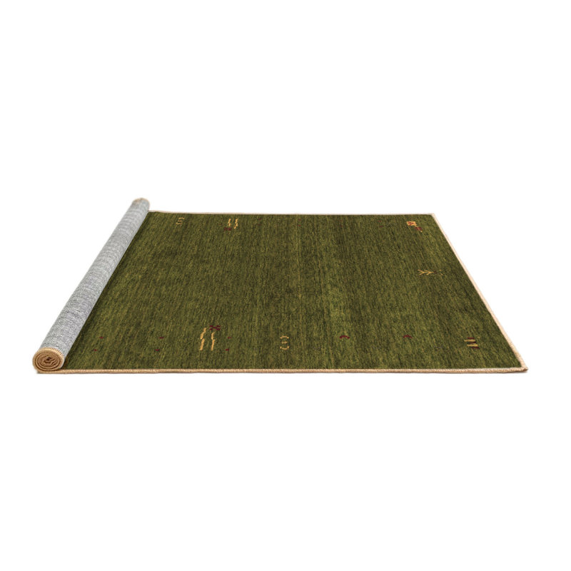 Tapis brun contemporain lavable à la machine 155, Rond 8 pi