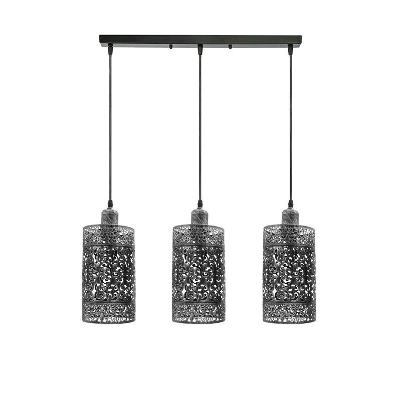 Lulette 3 - Light Kitchen Island Pendant, Brushed Silver