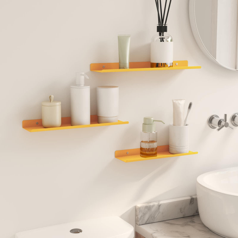Steel Floating Shelf, Mustard Yellow