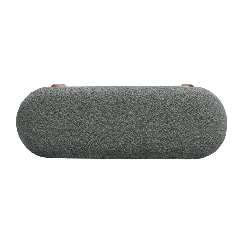 Velvet Upholstered Bench, Grey