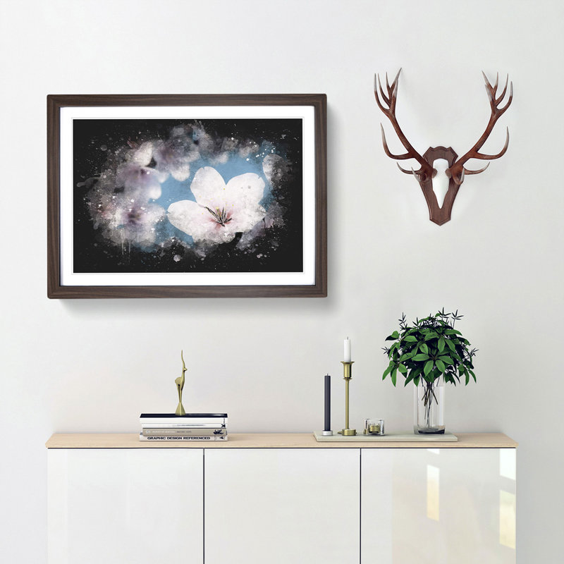 Cherry Blossom Tree in Spring - Framed Print, Walnut Framed, 45cm H x 63cm W x 2cm D