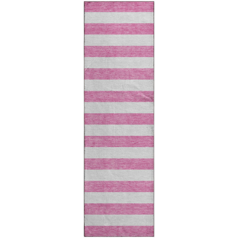 Premium Machine Washable Cerrito AMF528 Pink Rug, Runner 2'3" x 7'6"