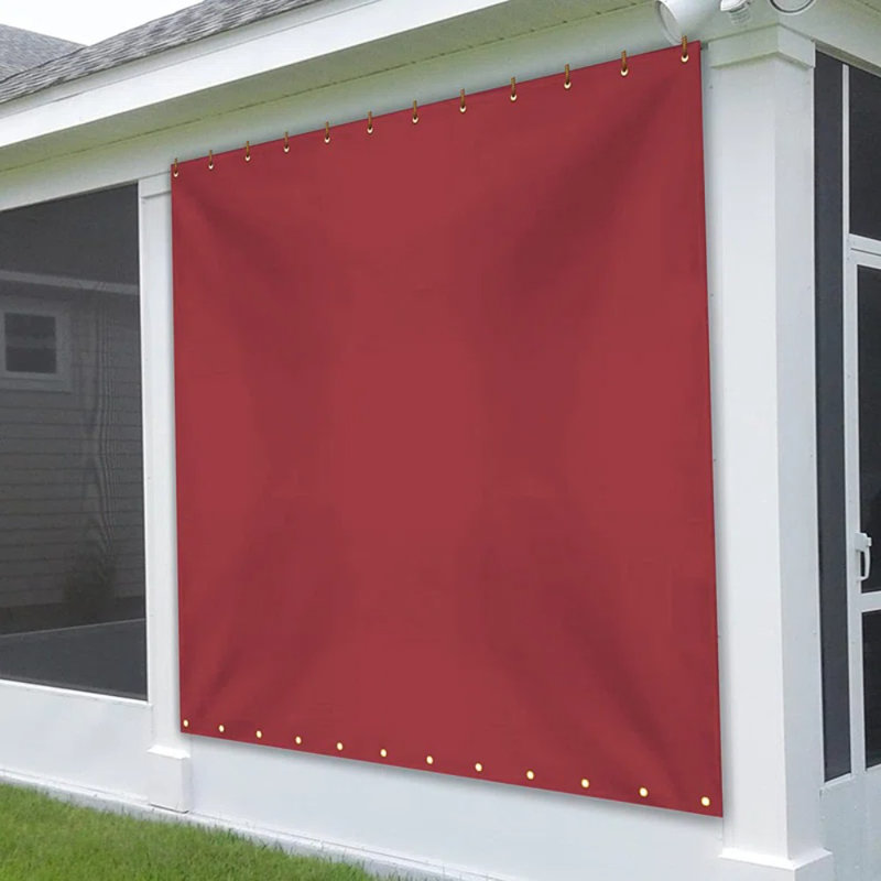 Blue Elephant Vinyl Side Wall, Red, 213.4cm H x 365.8cm W