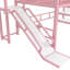 Lit double mezzanine rose avec glissade, structure, bruit et tablettes de rangement pour les escaliers en métal améliorant la chambre à coucher-130428426