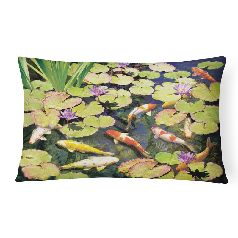 Outdoor Throw Pillow, Koi Pond IV