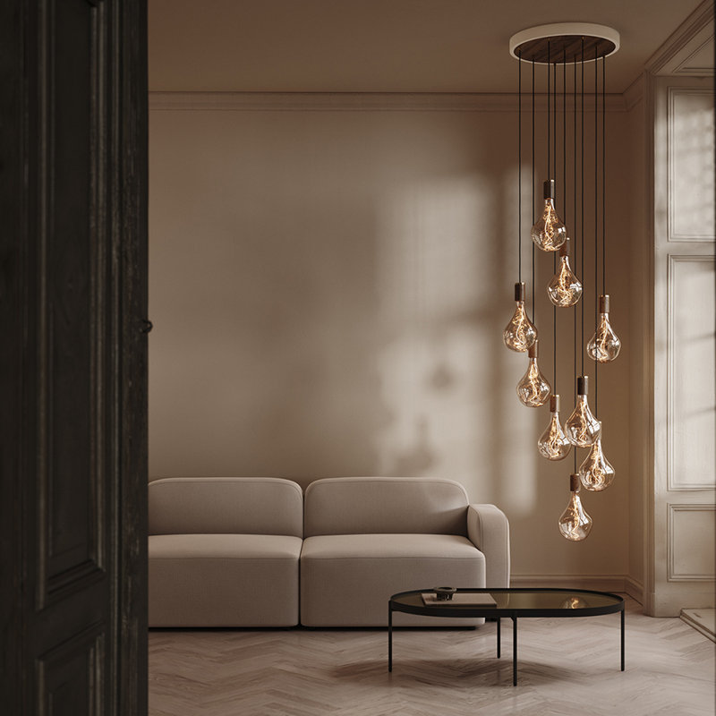 1 - Light Pendant, White/Oak