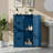 Blue Bathroom Storage Cabinet With 4 Drawers And 1 Door-1178162318