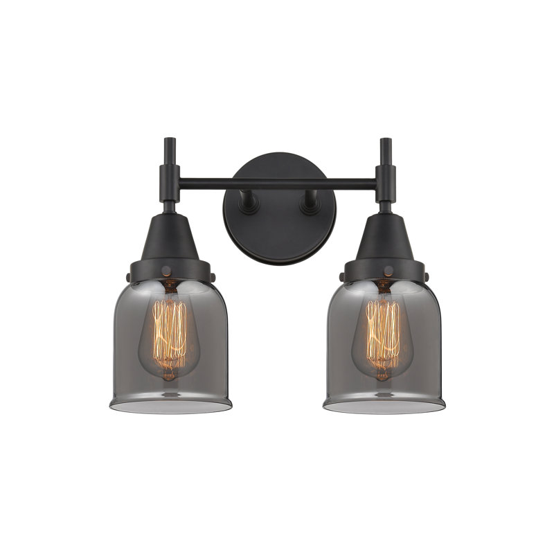 Gayle 2 - Light Dimmable Vanity Light, Matte Black, Plated Smoke, 4 Watt Vintage LED Bulb