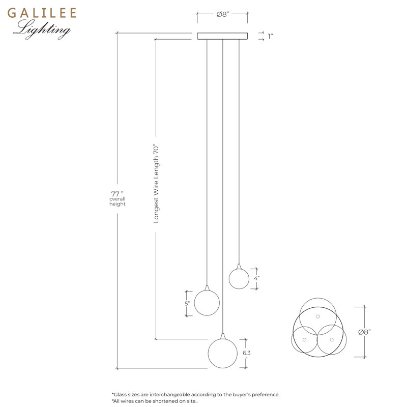Perla 3 - Light LED Pendant, Brass, Milk White