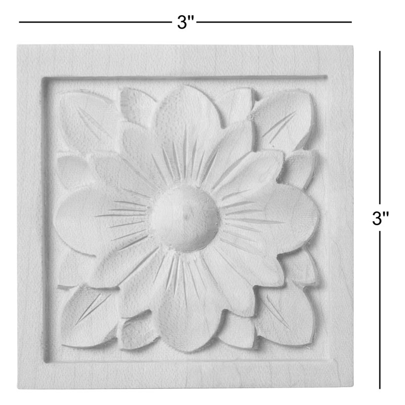 Rosette H 3 po x l 3 po x P 5/8 po, Cerisier