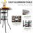 3 Piece Swivel Outdoor Table And Chairs Calin , All-weather Cast Aluminum Outdoor High Top Patio Calin Bistro Set, High Swivel Stools With Cushions Umberlla Hole For Balcony, Poolside,garden,lawn