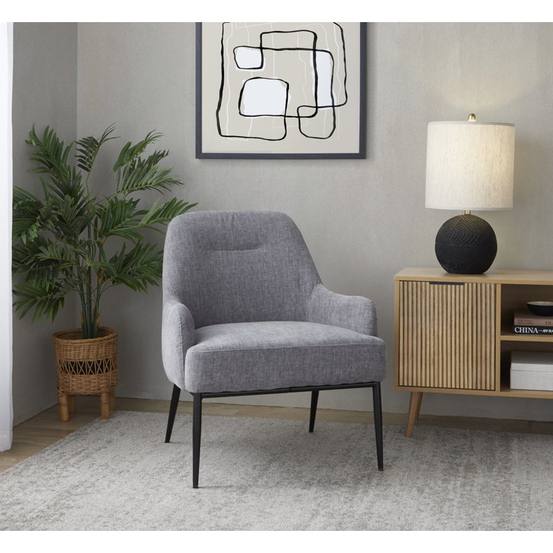 Marcel Accent Chair, Light Gray Polyester Blend
