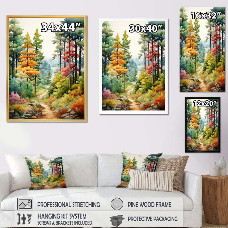 Pin, Autumn Symphony III - Pin, art mural, H 32 po x l 16 po x P 1 po, Toile tendue