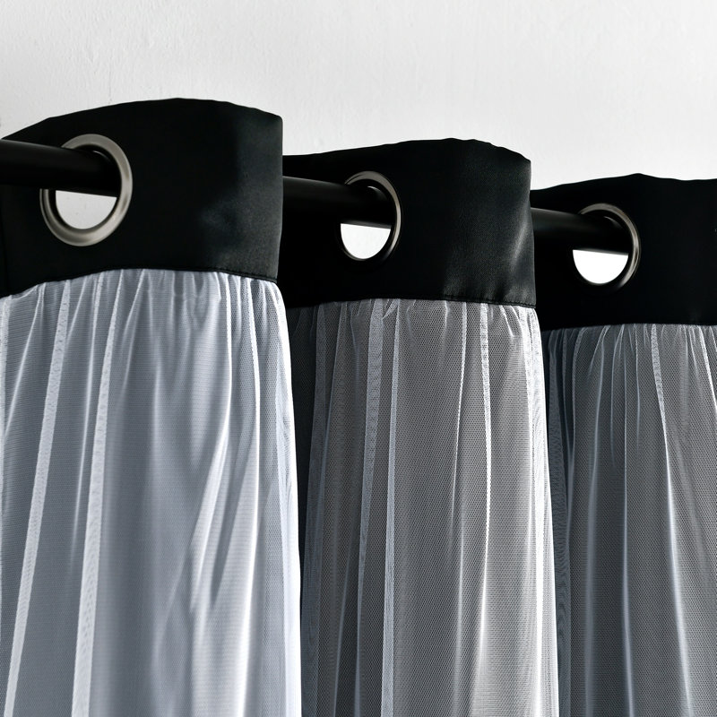 Blackout Curtain Pair, Black, 38" W x 84" L