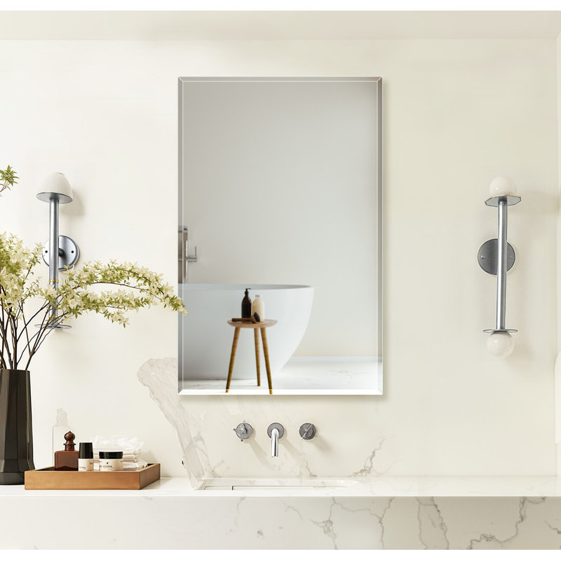 22'' x 30'' Medicine Cabinet With Beveled Frameless Mirror& Removable Shelves, Recess or Surface Mount,Already Assembly