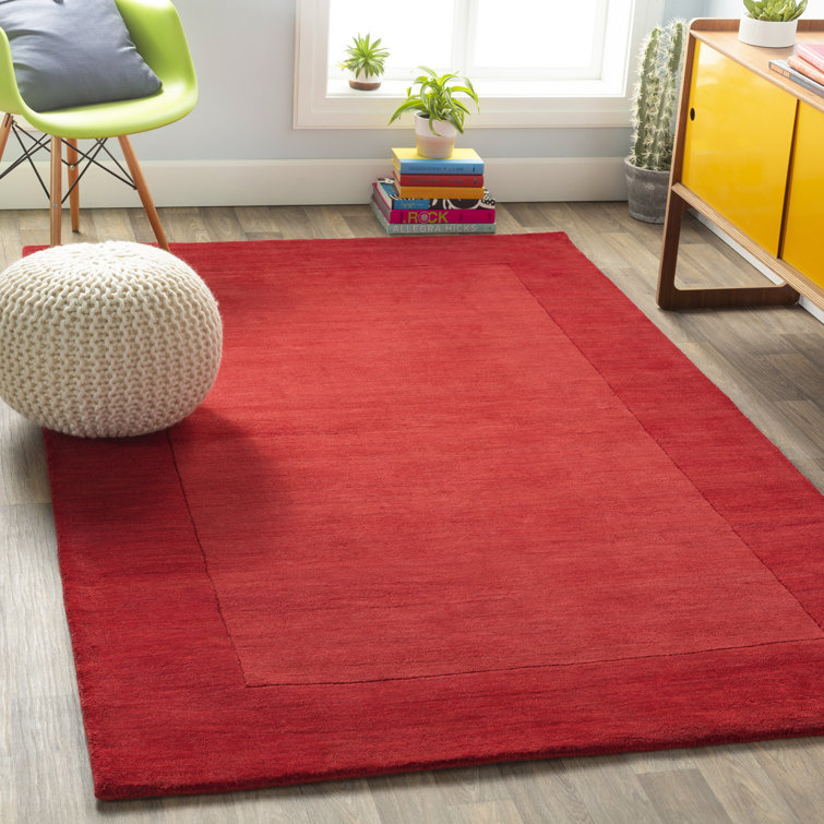 Tapis rouge / écarlate en laine tissé à la main Dolma