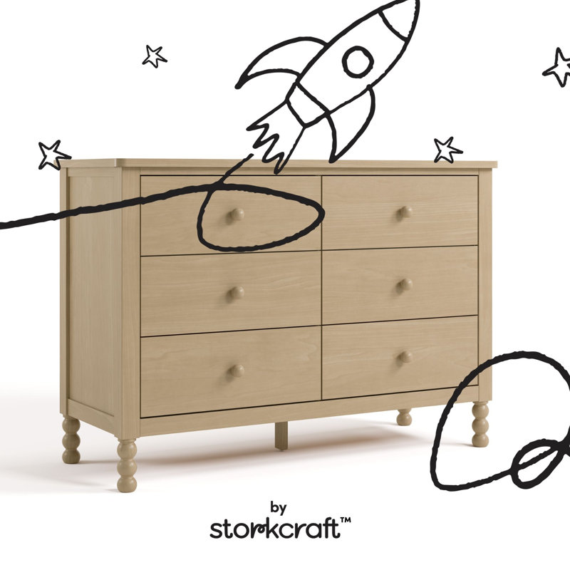 Rio 6 Drawer Dresser, Driftwood