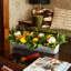 Arrangement floral de centre de table d’été en métal galvanisé « Lemon », « Real Touch » Magnolia & Buwood