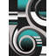 Tapis à motif abstrait turquoise Galvez-266451327