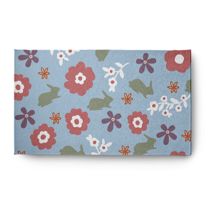 Chenille Floral Indoor / Outdoor Rug