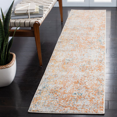 Besfort Abstract Ivory/Orange Area Rug