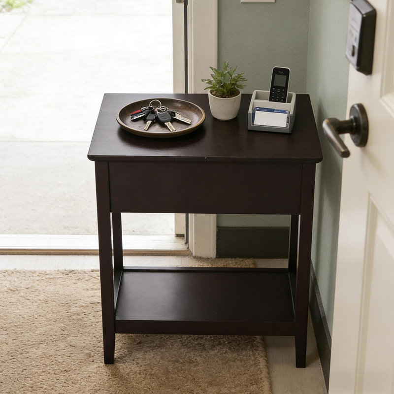 Table de rangement mince, table d'appoint étroite, table de bout