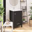 Meuble-lavabo gain de place avec lavabo en céramique, tiroirs à fermeture douce, organisateur de porte, tiroir séparateur et pieds en plastique réglables.-747445562-747445566