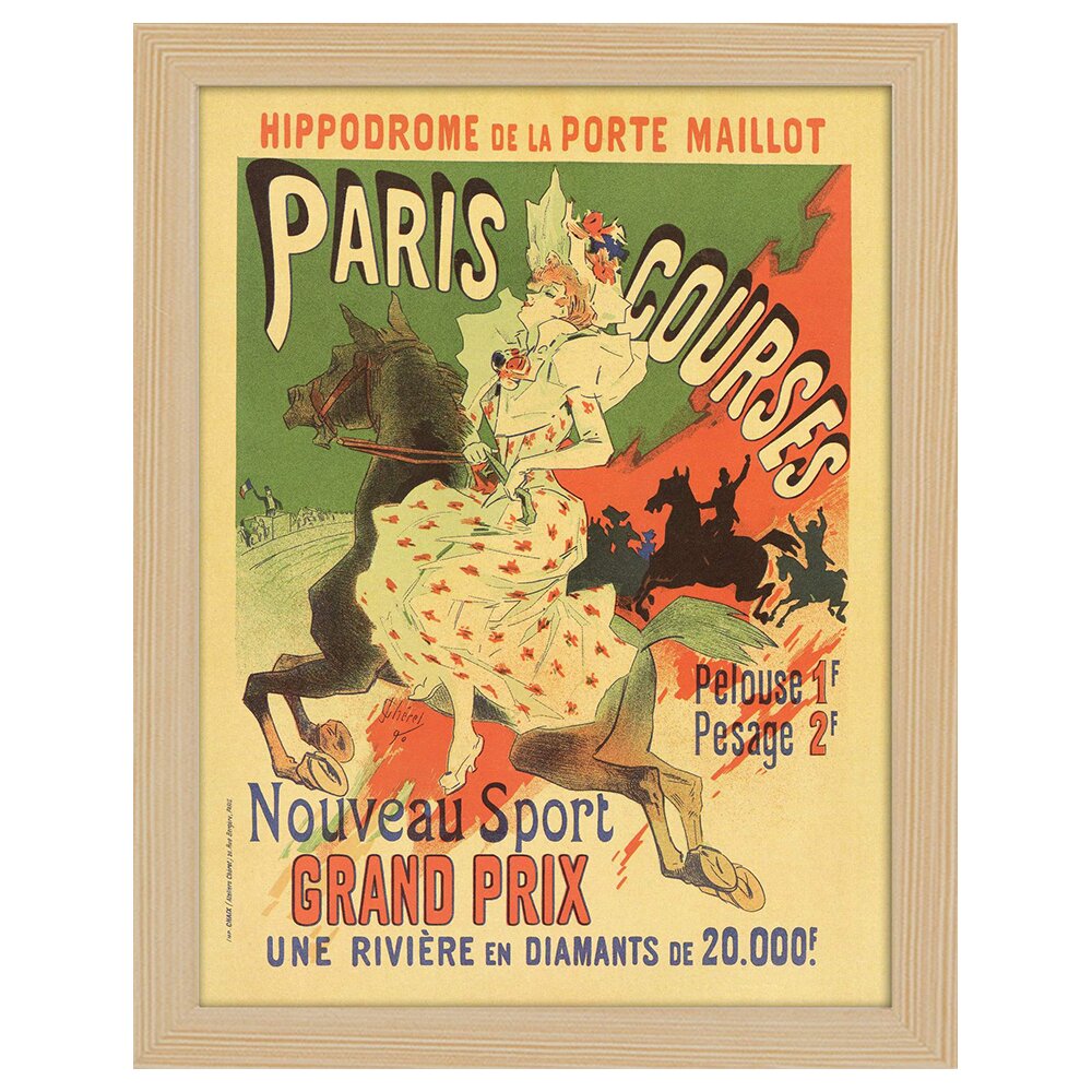 Leinwandbild Vintage Artistic Poster Paris Courses