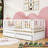 Wooden Floor Bed with Guardrails and 2 Drawers-93548539-93548536