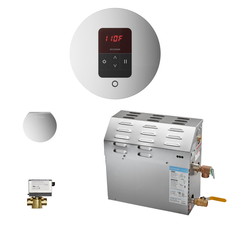 7.5kW Polished Chrome Steam Bath Generator Package