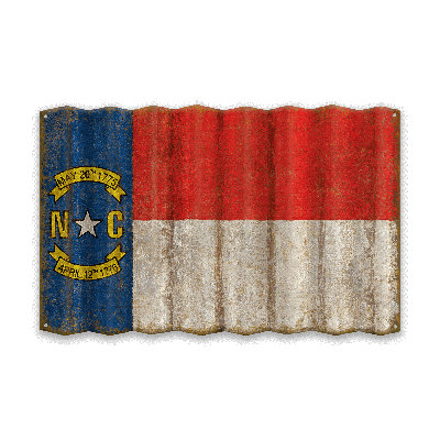 Décoration murale Retro State Pride: drapeau en aluminium vieilli